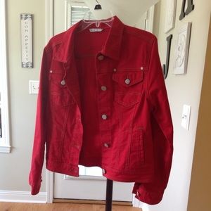 CAbi Red Denim Jacket